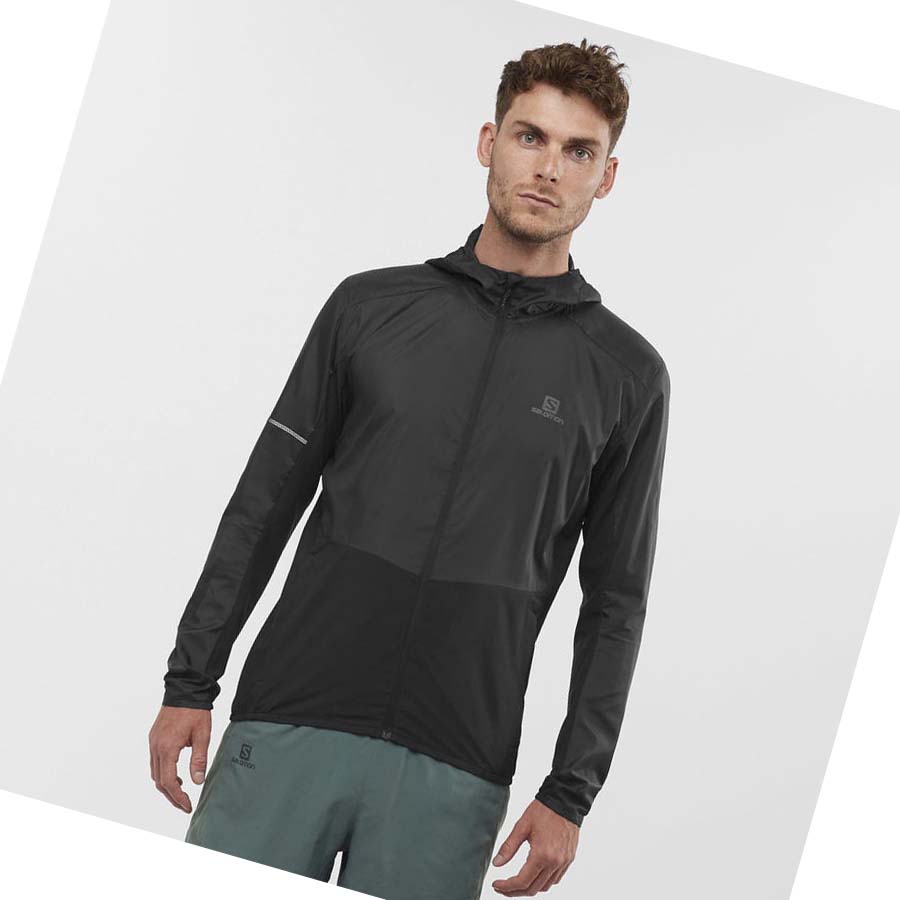 Chaquetas Salomon AGILE WIND WINDBREAKERS Hombre Negros | MX 3268JPQ